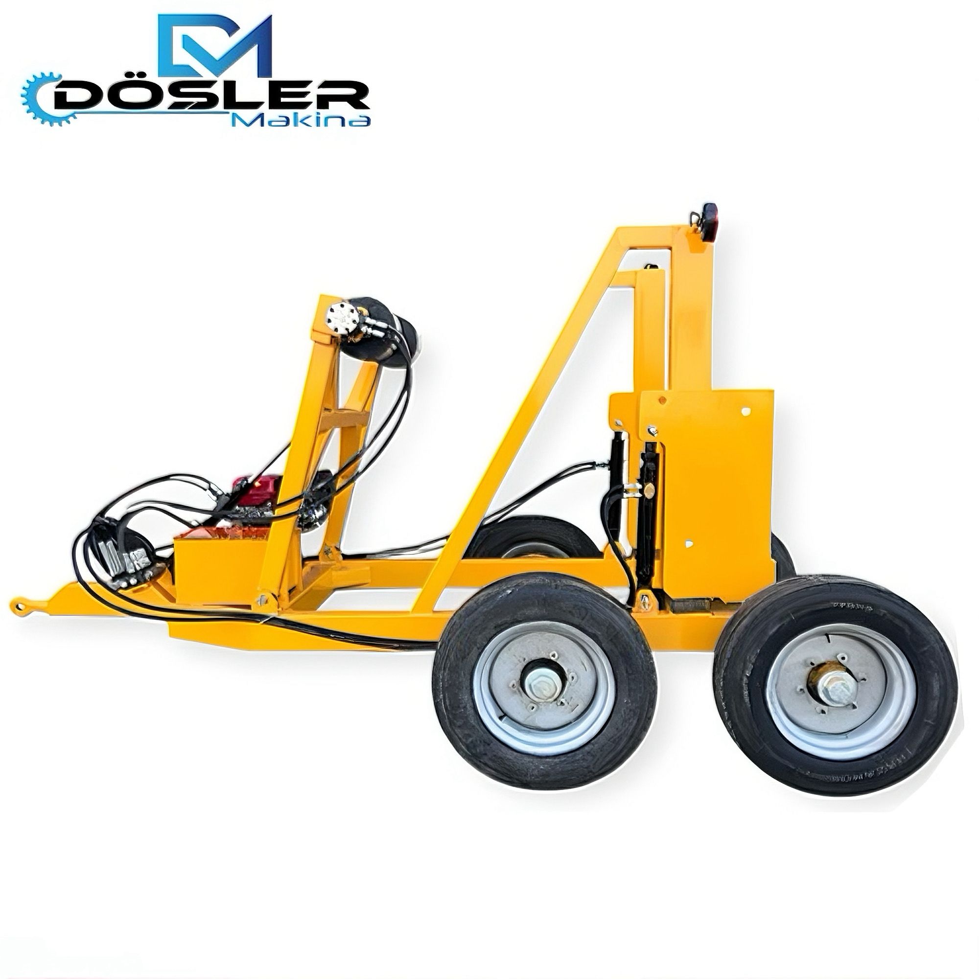 Tractor couplet full hydroulic cable drum trailer 3 Tons  capacity